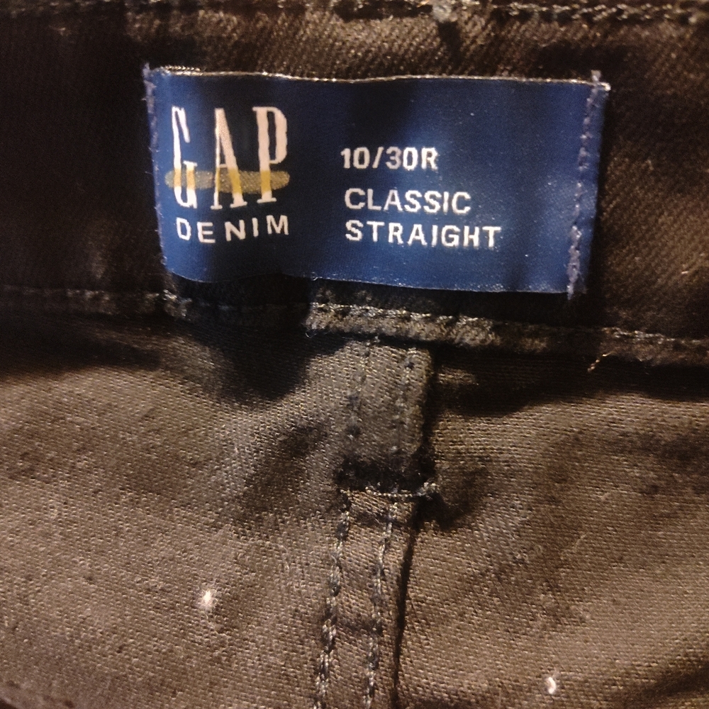 New Gap Jeans Size 10 /30 Black Classic Straight Stretch Mid-Rise 5-pocket Denim - Picture 7 of 11